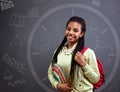 Time for mathematics Ã¢â¬âsmiling schoolgirl Royalty Free Stock Photo